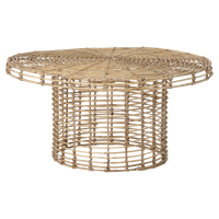 Bloomingville Bijzettafel Abena Naturel Rotan ø80 40cm.H