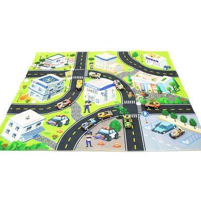 Speelmat met 9 speelgoedauto's en koffer