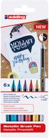 Edding metallic brushpen e-1340, assorti, set van 6 stuks - thumbnail