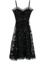 Saint Laurent Pre-Owned robe évasée à ornements en sequins (années 1980) - Noir