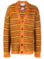 Marni cardigan en maille à rayures - Orange