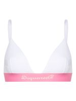 DSQUARED2 brassière de sport à bande logo - Blanc - thumbnail