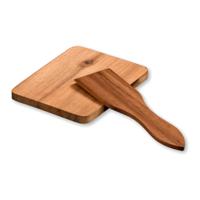 Kesper onderzetters voor gourmet pannetjes - 8x - luxe acacia hout - 10 x 8 cm - gelakt - thumbnail