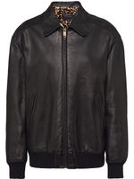 Prada veste bomber zippée texturée - Noir