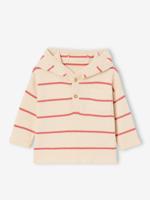 Gestreepte trui met capuchon baby terracottategel