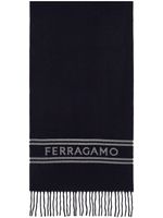 Ferragamo écharpe en cachemire à logo - Bleu