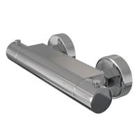 Douchekraan Brauer Stuttgart 5501 15cm Hartafstand Thermostatisch Opbouw Rond Chroom 2 Greeps