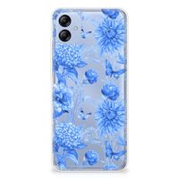 TPU Case voor Samsung Galaxy A04e Flowers Blue - thumbnail