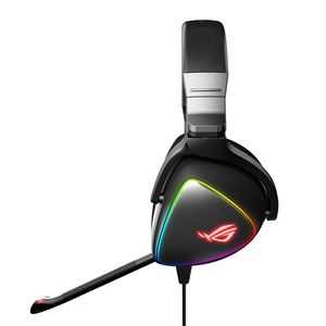 Asus ROG Delta Over Ear headset Gamen Kabel Stereo Zwart Ruisonderdrukking (microfoon) Volumeregeling, Microfoon uitschakelbaar (mute)