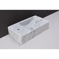 Fontein Forzalaqua Venetia Carrara Gepolijst 40x22x10 cm Kraangat Links - thumbnail