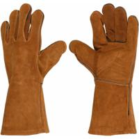 BBQ handschoenen - leder - camel bruin - hittebestendig tot 250 graden