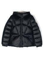 Moncler Enfant veste matelassée à patch logo - Bleu