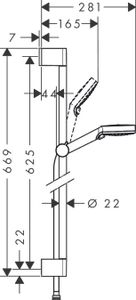 Hansgrohe Crometta Vario Doucheset 65 Cm. Ecosmart Wit-chroom