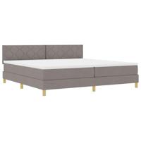 vidaXL Boxspring Bed met Matras Taupe 200x200 cm Stof