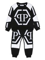 Philipp Plein Junior survêtement à design à empiècements - Noir - thumbnail