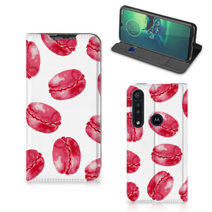 Motorola G8 Plus Flip Style Cover Pink Macarons