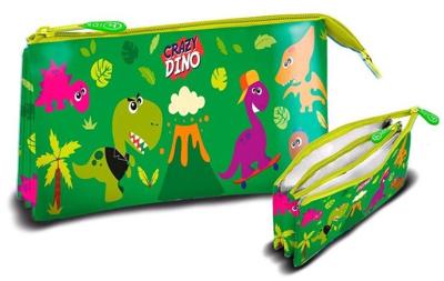 Kids Licensing etui Crazy Dino 22 x 13 cm polyester/PVC groen Kids Licensing etui Crazy Dino 22 x 13 cm polyester/PVC groen