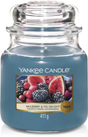 Yankee Candle Geurkaars Medium Mulberry & Fig Delight - 13 cm / ø 11 cm