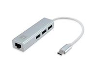 LevelOne Adapter USB-0504 / Gigabit USB-C Network Adapter/USB Hub USB-C -> RJ45 10/100/1000,3 x USB3.0 0,15 m/zilver
