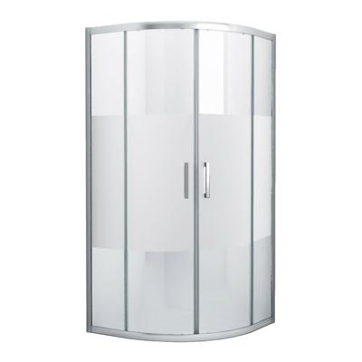 Douchecabine James Nano Kwartrond Hoekinstap Schuifdeur 100x100x200cm Half Mat Glas Chroom Profiel 6mm Veiligheidsglas Douchecabine James Nano Kwartrond Hoekinstap Schuifdeur 100x100x200cm Half Mat Glas Chroom Profiel 6mm Veiligheidsglas
