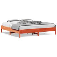 Bedframe massief grenenhout wasbruin 180x200 cm