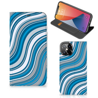 iPhone 12 Pro Max Hoesje met Magneet Waves Blue - thumbnail