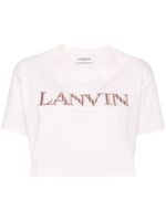 Lanvin logo-embroidered cotton T-shirt - Rose - thumbnail