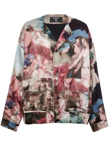 Balmain veste satiné à imprimé peinture - Rose