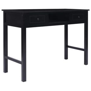 Bureau 108x45x76 cm massief paulowniahout zwart