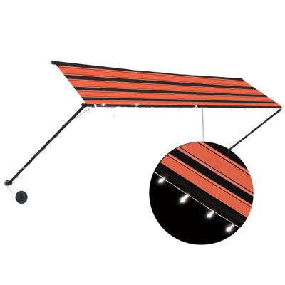 vidaXL Luifel uittrekbaar met LED 400x150 cm oranje en bruin vidaXL Luifel uittrekbaar met LED 400x150 cm oranje en bruin