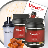 2 potten DieetPro Caramel plus Gratis Shaker