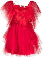 Loulou robe courte en tulle - Rouge