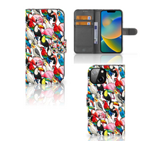 Apple iPhone 14 Telefoonhoesje met Pasjes Birds - thumbnail