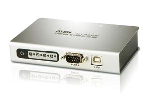 ATEN UC2324-AT Seriële hub 4 poorten Met converter voor USB naar serieel RS-232 Wit