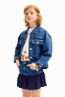 Jeans minirok met stippen en ruches - BLUE - 7/8