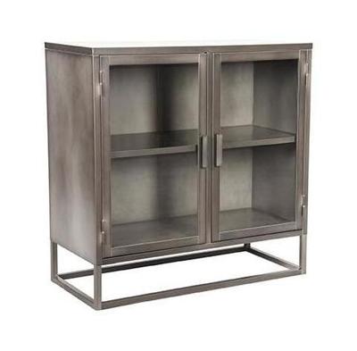 LABEL51 Lage vitrinekast 'Level', Metaal, 85 x 40 x 85cm, kleur Grijs