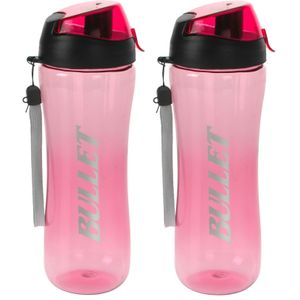 2x stuks bidon drinkfles/waterfles roze 700 ml