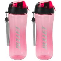 2x stuks bidon drinkfles/waterfles roze 700 ml - thumbnail