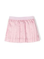 Versace Kids jupe plissée en tulle à taille Greca - Rose - thumbnail