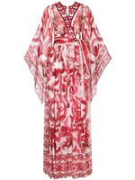 Dolce & Gabbana robe longue en soie à imprimé Majolica - Rouge