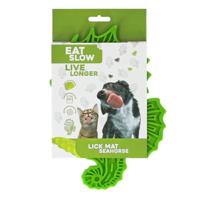 Eat Slow Live Longer Likmat zeepaardje - 22 x 16,5 cm - snuffelmat - anti-snuffelmat - slow feeder - honden en katten - 100% siliconen - met zuignappen - vaatwasmachinebestendig - groen