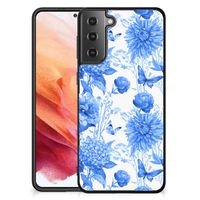 Bloemen Hoesje voor Samsung Galaxy S21 Flowers Blue - thumbnail