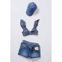 ESPRIT Women Beach gebloemd bikinibroekje blauwgrijs