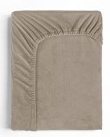 Sleeptime Velvet Hoeslaken Taupe-1-persoons (90x200 cm) - thumbnail