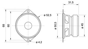 Visaton FRS 5 - 8 Ohm 2 inch 5 cm Breedband-luidspreker 5 W 8 Ω Zwart