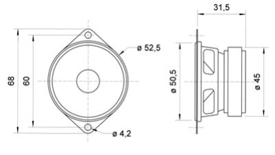 Visaton FRS 5 - 8 Ohm 2 inch 5 cm Breedband-luidspreker 5 W 8 Ω Zwart