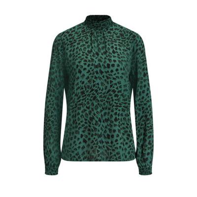 WE Fashion top met all over print donkergroen/groen/zwart