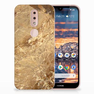 Nokia 4.2 TPU Siliconen Hoesje Marmer Creme