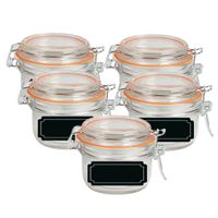 Weckpot/inmaakpot - 10x - 170 ml - glas - met beugelsluiting - incl. etiketten