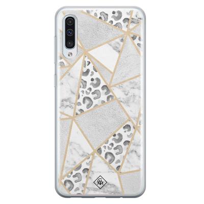Samsung Galaxy A70 siliconen telefoonhoesje - Stone & leopard print Samsung Galaxy A70 siliconen telefoonhoesje - Stone & leopard print